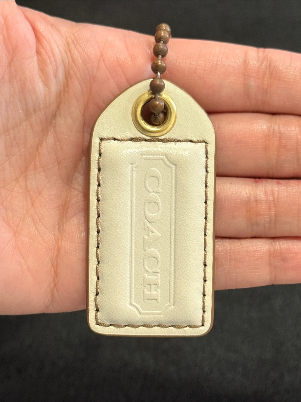 2.5" Medium Y2K Coach Leather Key Fob Bag Charm Keychain Hang Tag/Hangtag